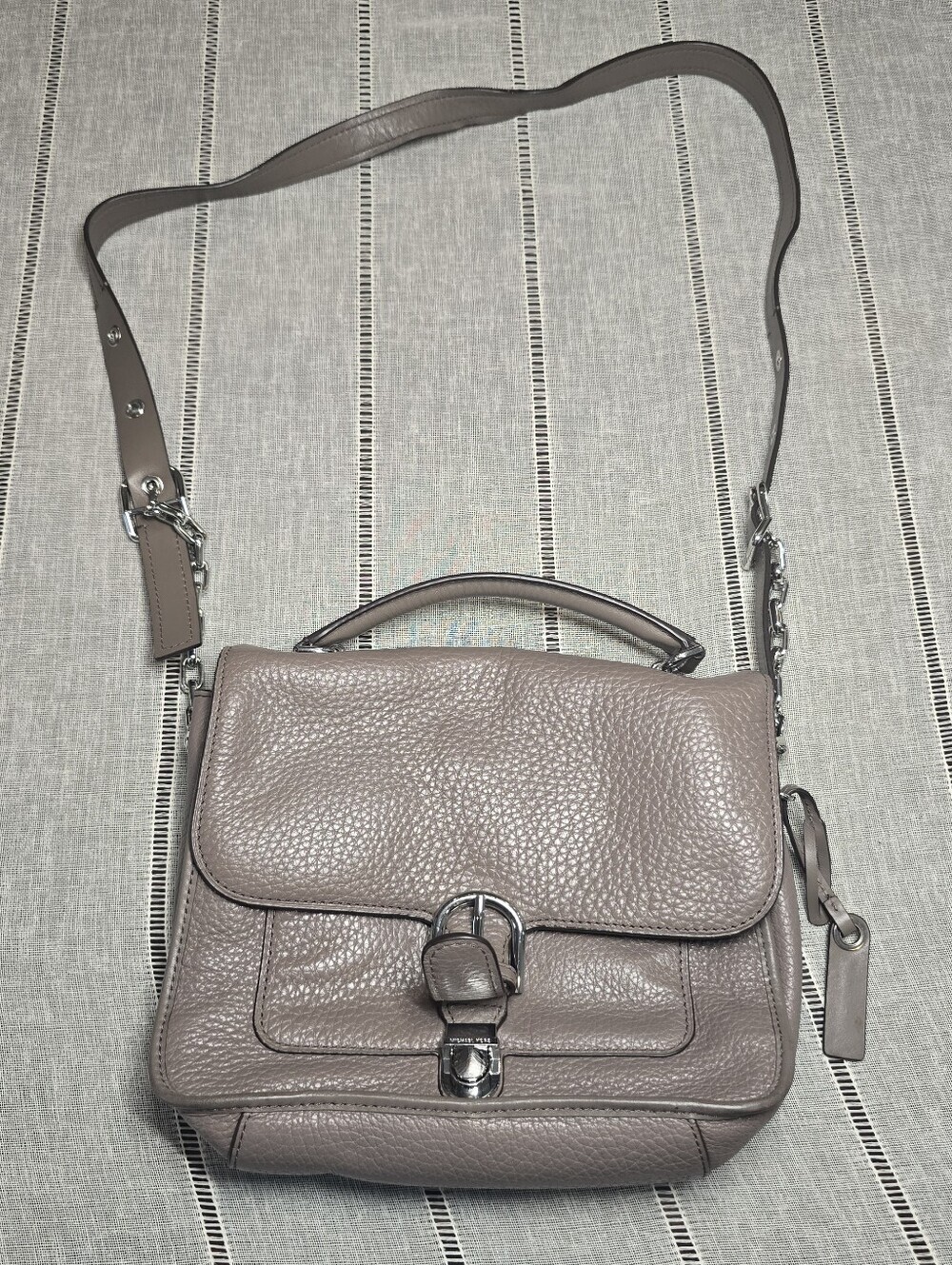 Michael Kors Leather Crossbody Gray-